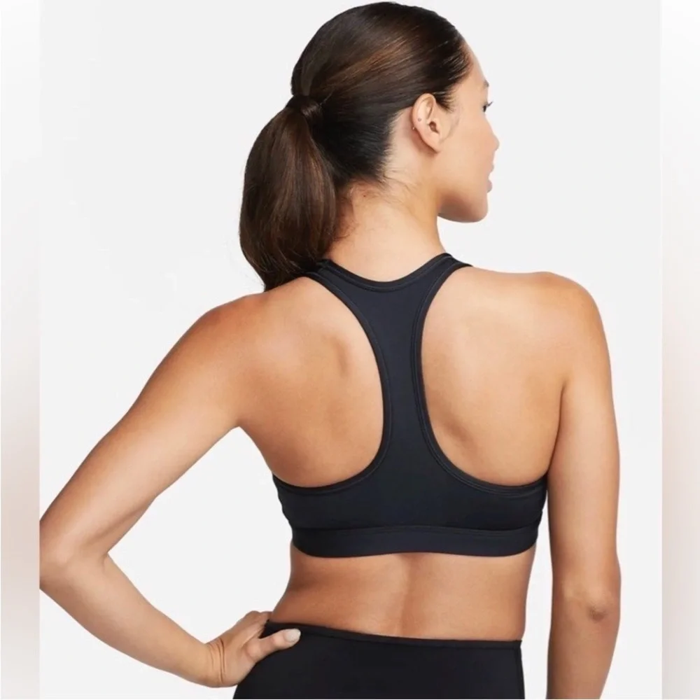 Nike | Swoosh Dri-FIT Racerback Sports Bra in Black Size XL